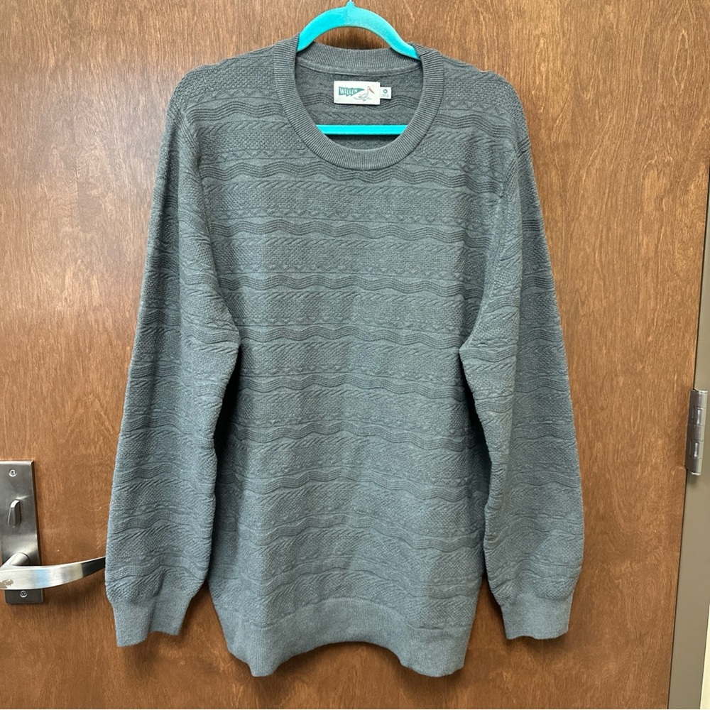 Wellen Men’s XL lightweight merino wool crewneck sweater - gray